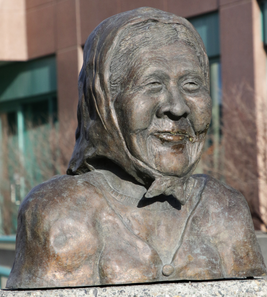 Bronze bust of Edith Josie in Whitehorse, Yukon