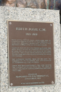 Bronze bust of Edith Josie in Whitehorse, Yukon