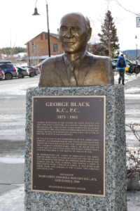 Bronze bust of George Black in Whitehorse, Yukon