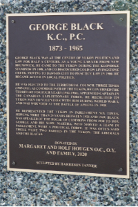 Bronze bust of George Black in Whitehorse, Yukon