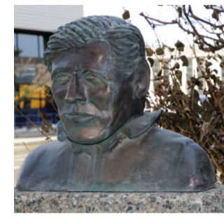 Bronze bust of Jack London in Whitehorse, Yukon