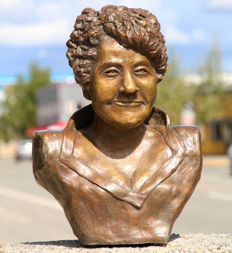 Bronze bust of Martha Louise Black in Whitehorse, Yukon