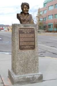 Bronze bust of Martha Black in Whitehorse, Yukon