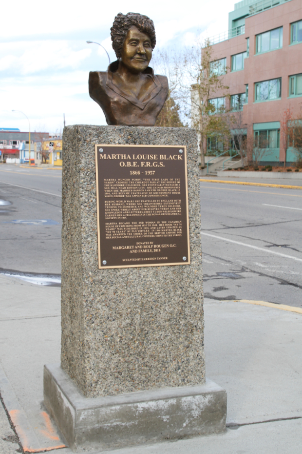 Bronze bust of Martha Louise Black in Whitehorse, Yukon