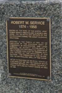 Bronze bust of Robert W. Service in Whitehorse, Yukon