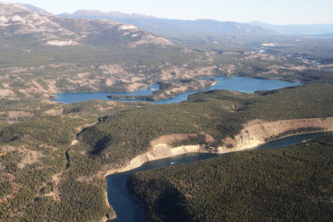 Aerial view of Chadburn Lake, Yukon
