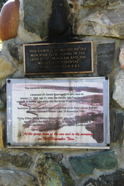 Memorial cairn at Watson Lake, Yukon