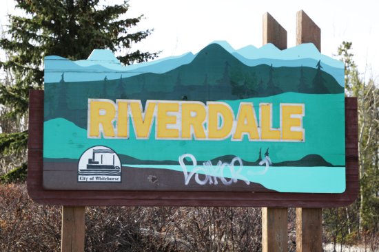 Riverdale community sign - Whitehorse, Yukon