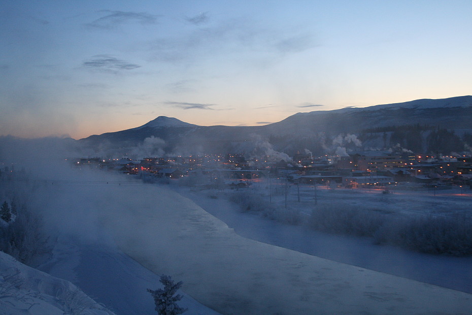 Whitehorse, Yukon, at -33 degrees C